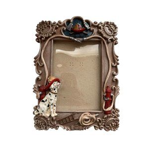Vanmark Red Hats of Courage FD Fire Department Picture Frame Dalmatian Dog 4 x 5